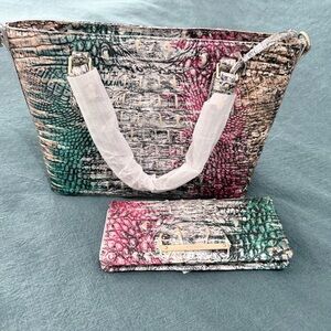 Brahmin Multicolor Croc-Embossed Shoulder Bag